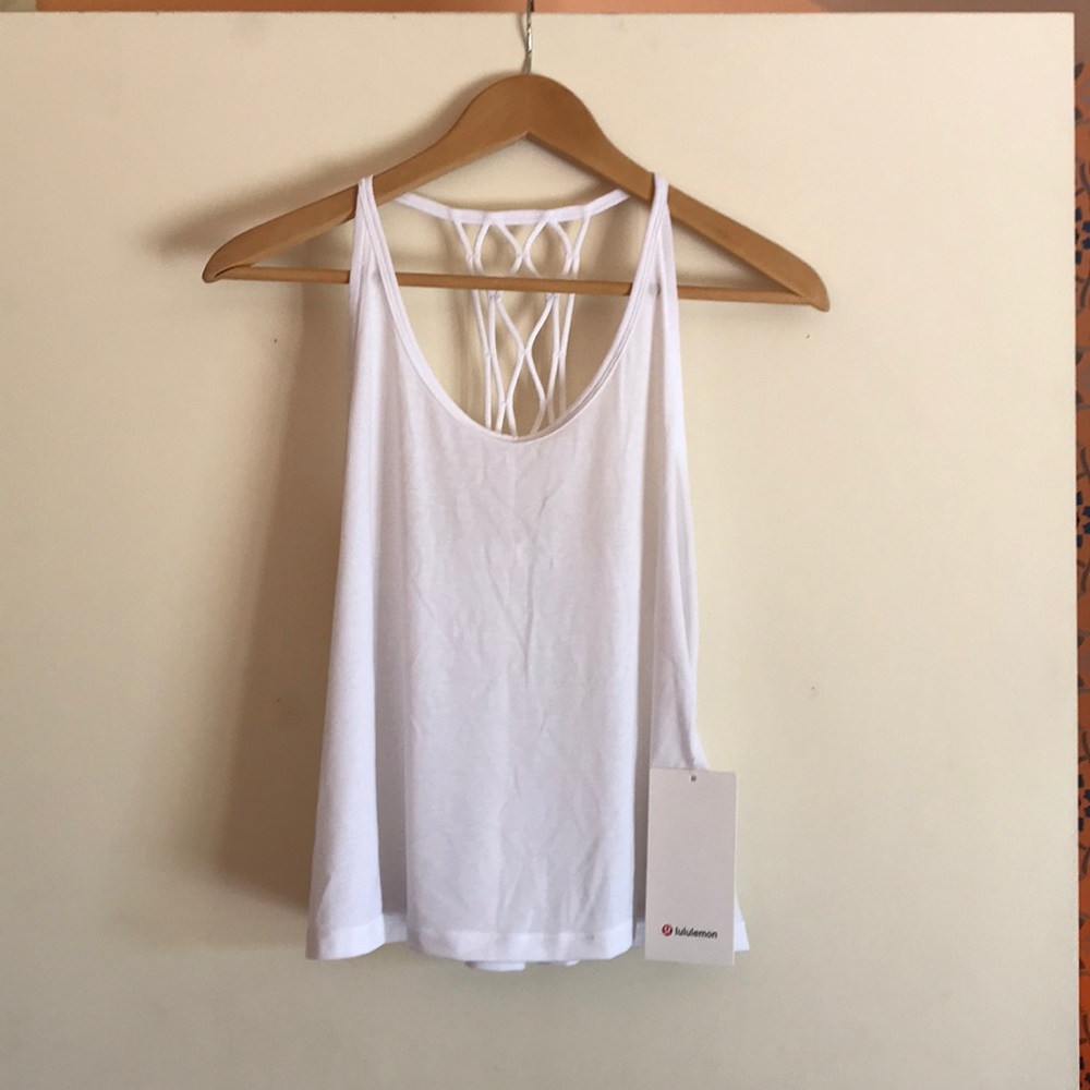 Lululemon White Love Knot Loose Crop Tank 4